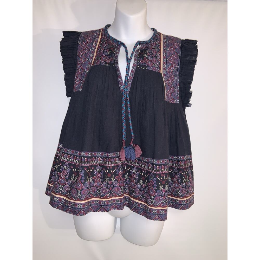 SEA New York Adella Print Flutter Sleeve Top Floral Women’s Size XXS $265 - Picture 2 of 7